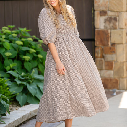 Kayleen Gingham Maxi Dress