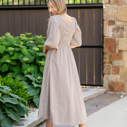 Kayleen Gingham Maxi Dress