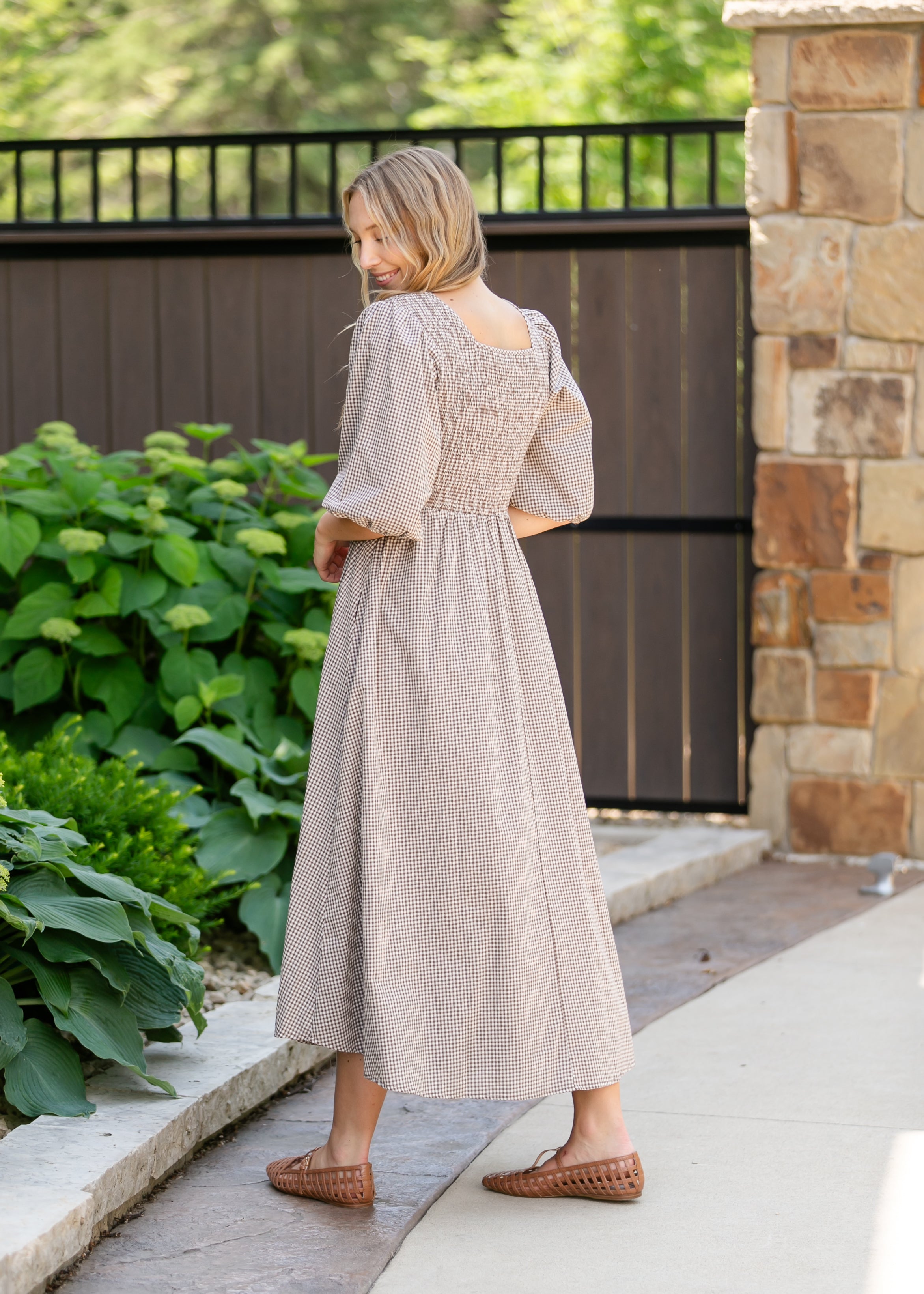 Kayleen Gingham Maxi Dress