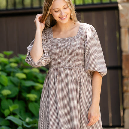 Kayleen Gingham Maxi Dress