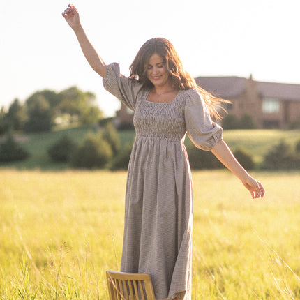 Kayleen Gingham Maxi Dress