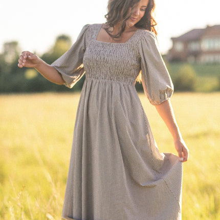 Kayleen Gingham Maxi Dress