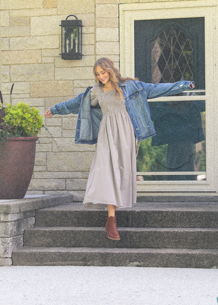 Kayleen Gingham Maxi Dress