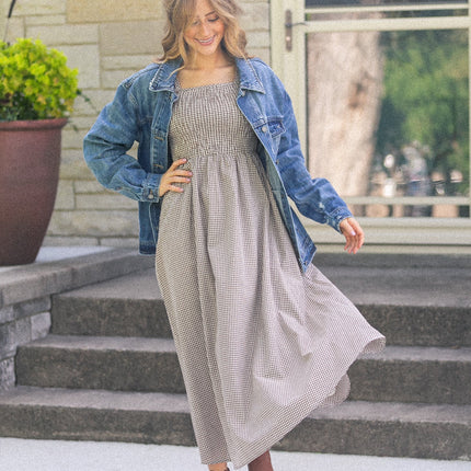 Kayleen Gingham Maxi Dress
