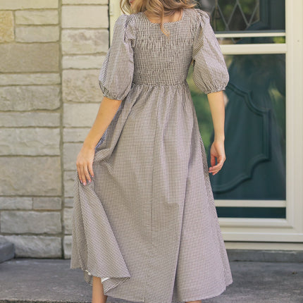Kayleen Gingham Maxi Dress