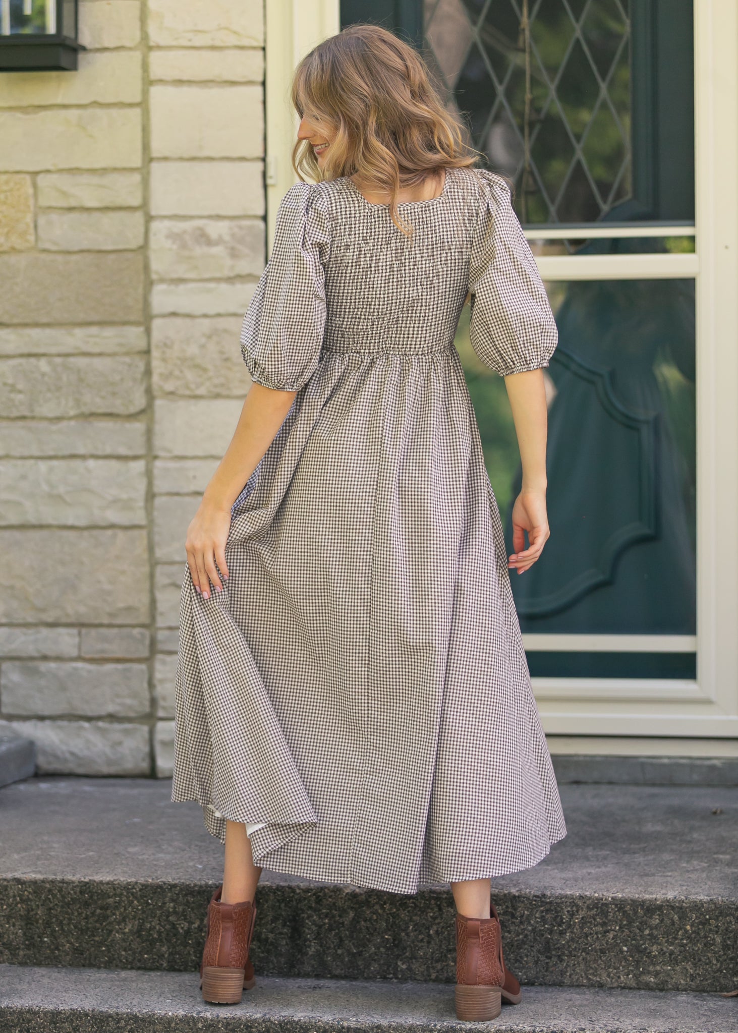 Kayleen Gingham Maxi Dress