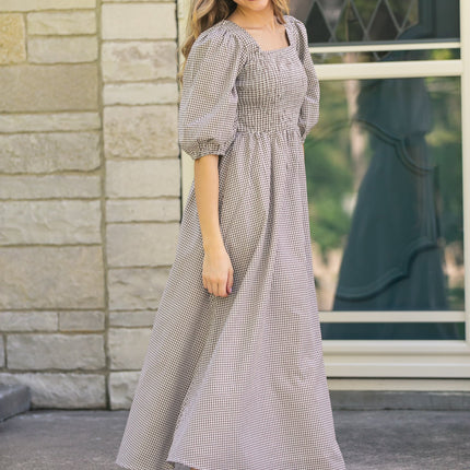 Kayleen Gingham Maxi Dress