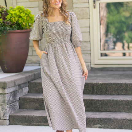 Kayleen Gingham Maxi Dress