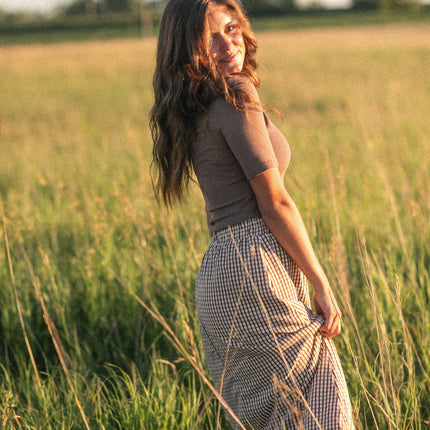 McKenna Gingham Maxi Skirt