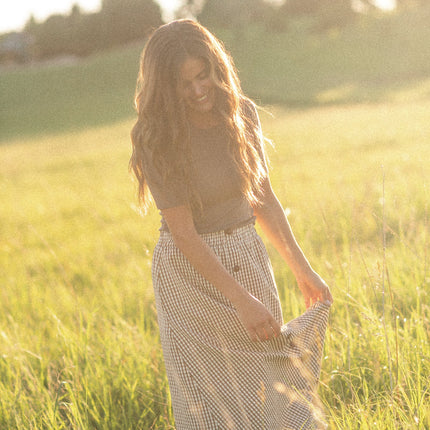 McKenna Gingham Maxi Skirt