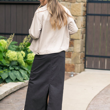 Stella Onyx Black Denim Maxi Skirt