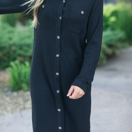 Teagan Black Ultra Soft Shirt Dress