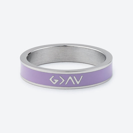 Lavender Enamel Highs and Lows Ring