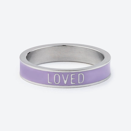 Lavender Enamel Loved Ring