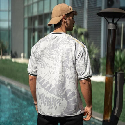 Real Madrid Dragon Print Oversized T-shirt - Premium 2-Thread Lycra Blend