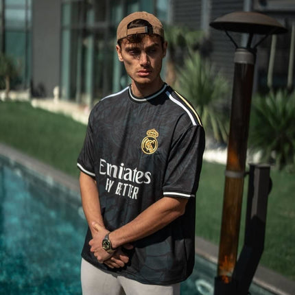 Real Madrid Dragon Print Oversized T-shirt - Premium 2-Thread Lycra Blend