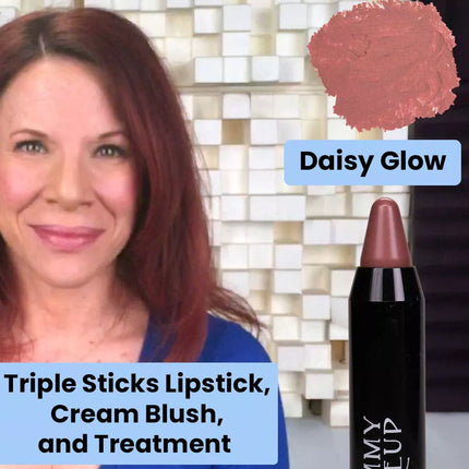 Triple Sticks Lipstick, Cream Blush, and Treatment in Daisy Glow