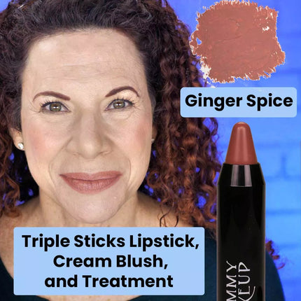 Triple Sticks Lipstick, Cream Blush, and Treatment in Ginger Spice