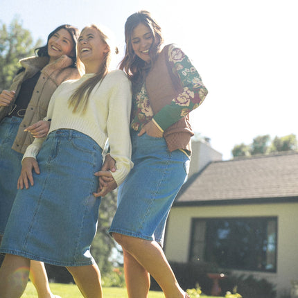 Remi Denim Classic Wash Midi Skirt
