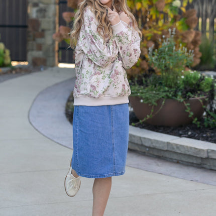 Remi Denim Classic Wash Midi Skirt