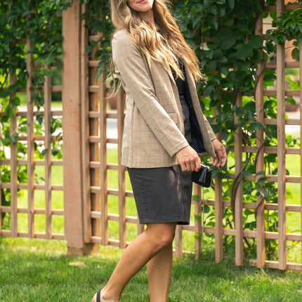 Remi Onyx Black Denim Midi Skirt