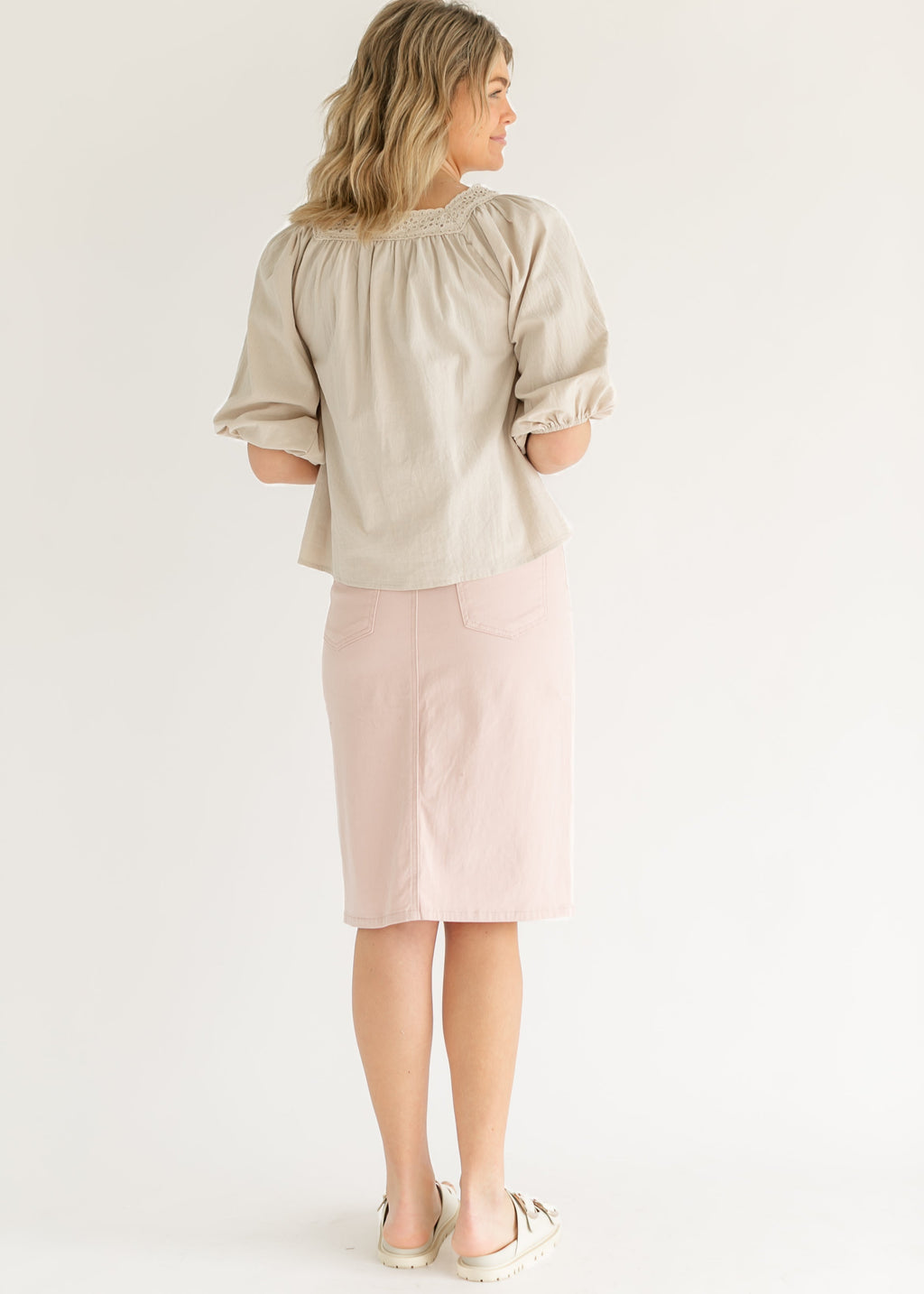 Remi Rose Denim Midi Skirt - FINAL SALE