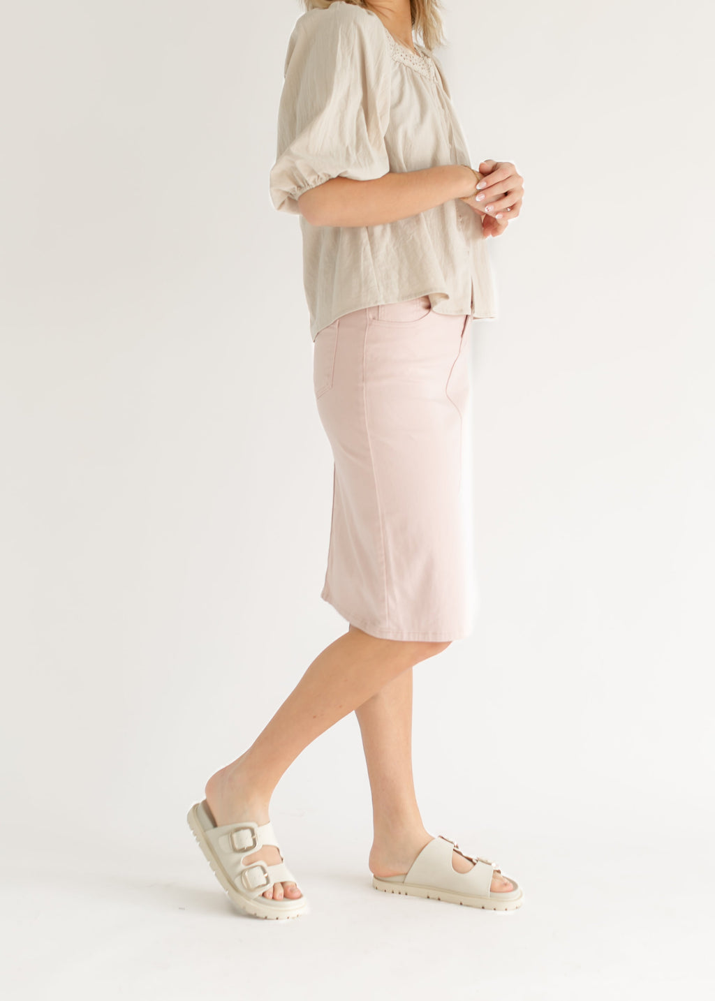 Remi Rose Denim Midi Skirt - FINAL SALE