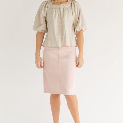 Remi Rose Denim Midi Skirt - FINAL SALE