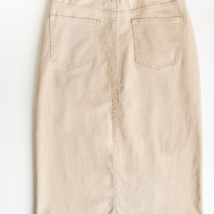 Remi Simply Taupe Denim Midi Skirt