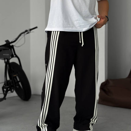 Unisex Oversize Tearaway Track Pants with Side Stripes
