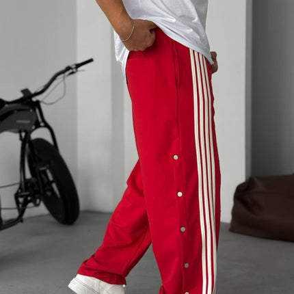 Unisex Oversize Tearaway Track Pants with Side Stripes