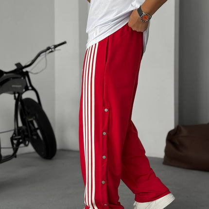 Unisex Oversize Tearaway Track Pants with Side Stripes