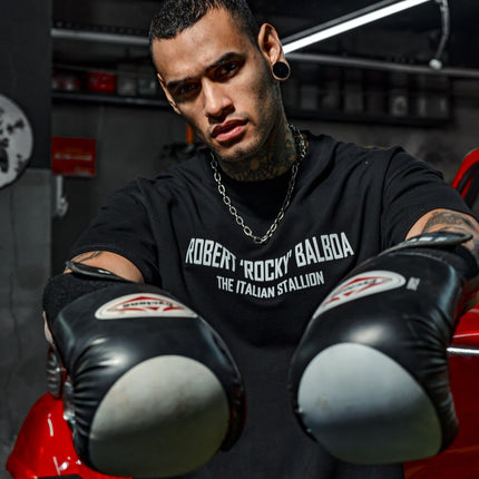 Champion's Spirit Men's Graphic Tee – Oversized Boxing-Inspired Streetwear