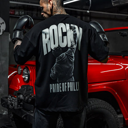 Champion's Spirit Men's Graphic Tee – Oversized Boxing-Inspired Streetwear