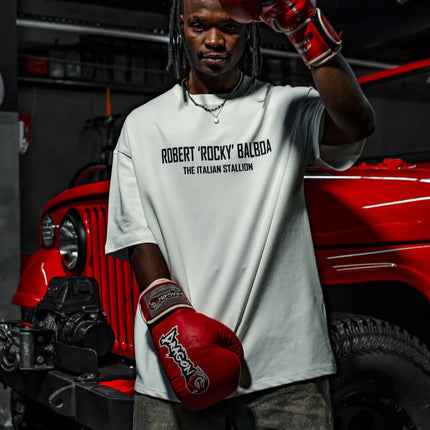 Champion's Spirit Men's Graphic Tee – Oversized Boxing-Inspired Streetwear