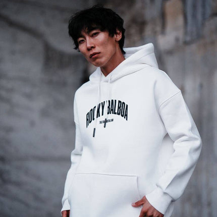 Oversize 'Rocky Balboa vs. Apollo Creed' Graphic Hoodie - Boxing Match Sweatshirt