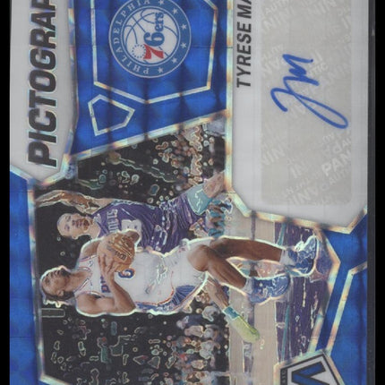 Tyrese Maxey 2023-24 Panini Mosaic Pictographs Mosaic Blue #/49