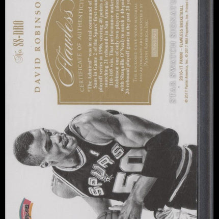 David Robinson 2016-17 Panini Flawless Flawless Auto Patch #/15