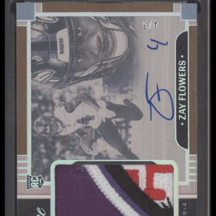 Zay Flowers 2023 Panini One #/5 Patch Auto