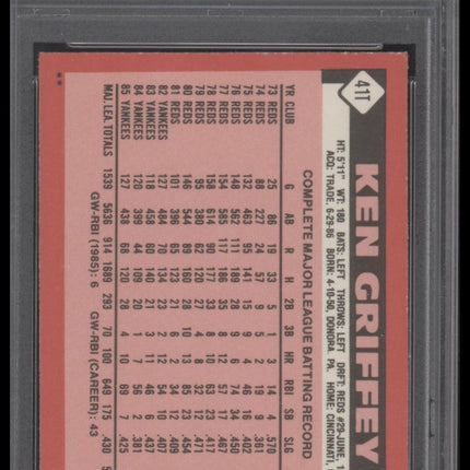 1986 Topps Traded #41T Ken Griffey PSA 8