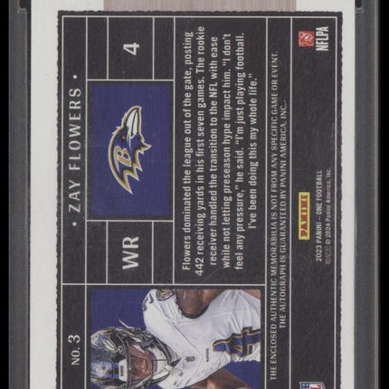 Zay Flowers 2023 Panini One #/5 Patch Auto