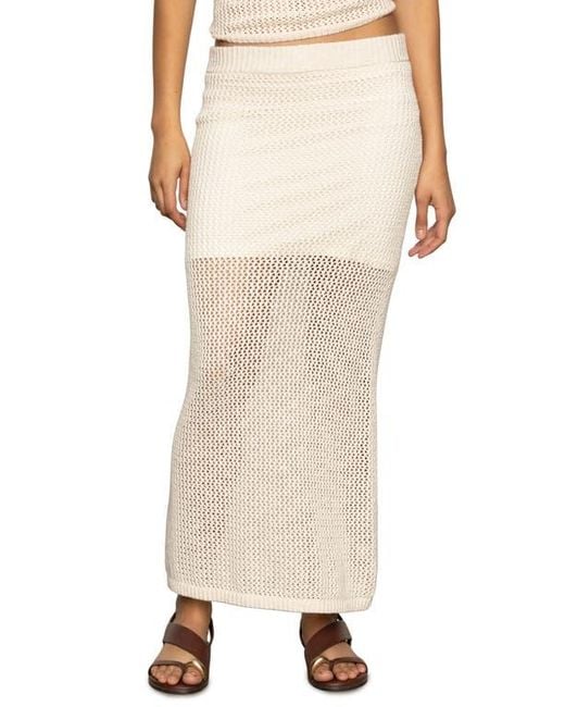 Open Stitch Cotton Knit Maxi Skirt