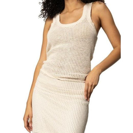 Open Stitch Cotton Knit Maxi Skirt