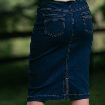 Sandra Dark Wash Denim Midi Skirt