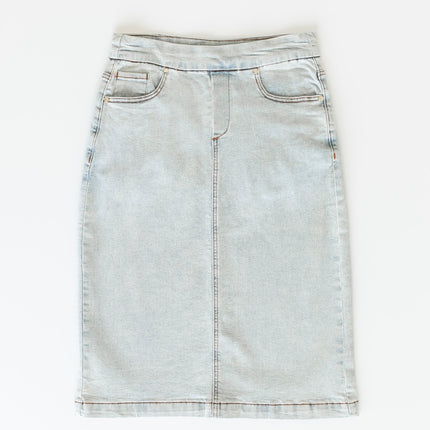 Sandra Light Wash Denim Midi Skirt