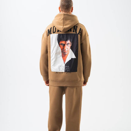 Oversize 'Scarface' Hoodie - Tony Montana Graphic Sweatshirt 'The World is Yours'