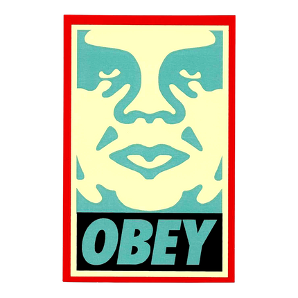 Shepard Fairey Icon (Cream, Blue and Black) Sticker