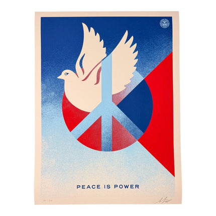Shepard Fairey "Peace is Power" (Cream Dove) Print