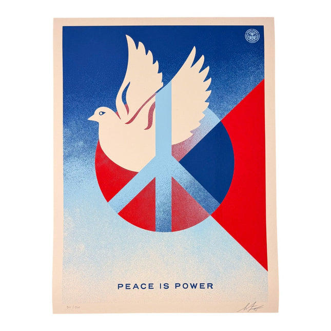 Shepard Fairey "Peace is Power" (Cream Dove) Print