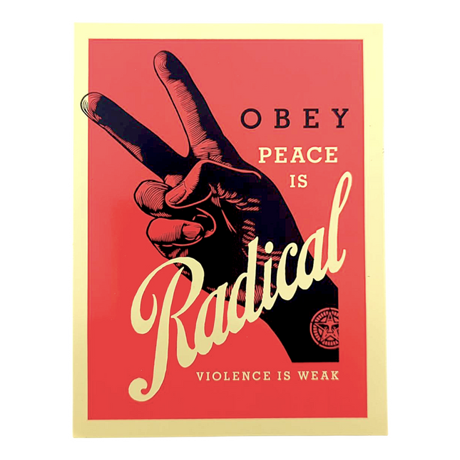 Shepard Fairey Peace is Radical Sticker
